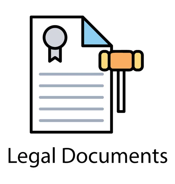 Icono Diseño Plano Documento Legal Instrumento — Vector de stock