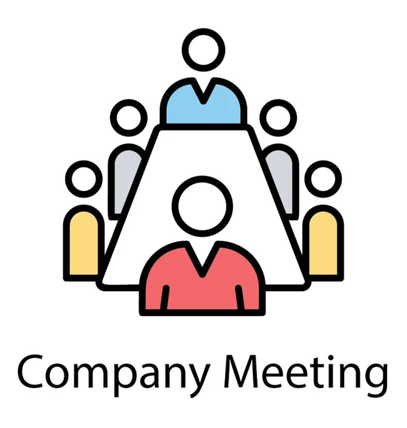Personas Alrededor Mesa Que Retratan Concepto Conferencia Reunión — Vector de stock