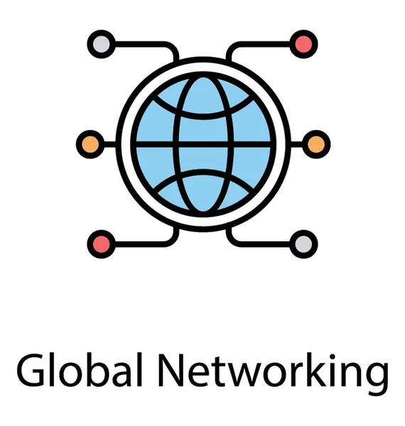 Globe Főmotívuma Globális Hálózati Kapcsolatok — Stock Vector
