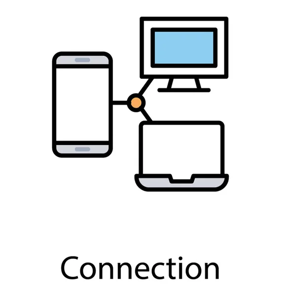 Teléfono Móvil Conectado Servidor Cliente Servidor Multimedia — Archivo Imágenes Vectoriales