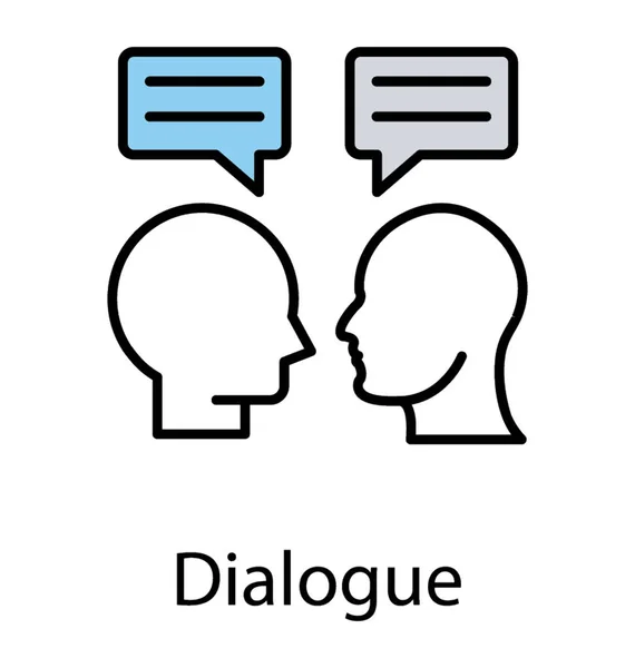 Zwei Personen Mit Blasenzeichen Die Den Dialog Zwischen Zwei Personen — Stockvektor