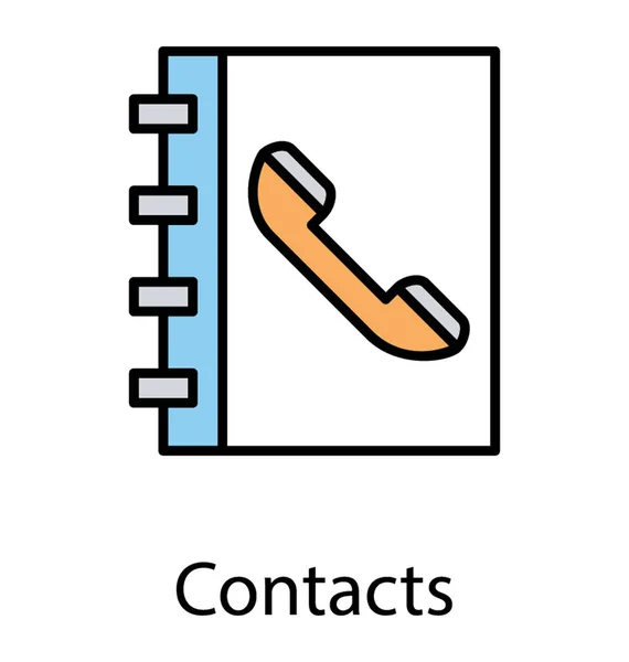 Conception Icône Plate Livre Contact — Image vectorielle