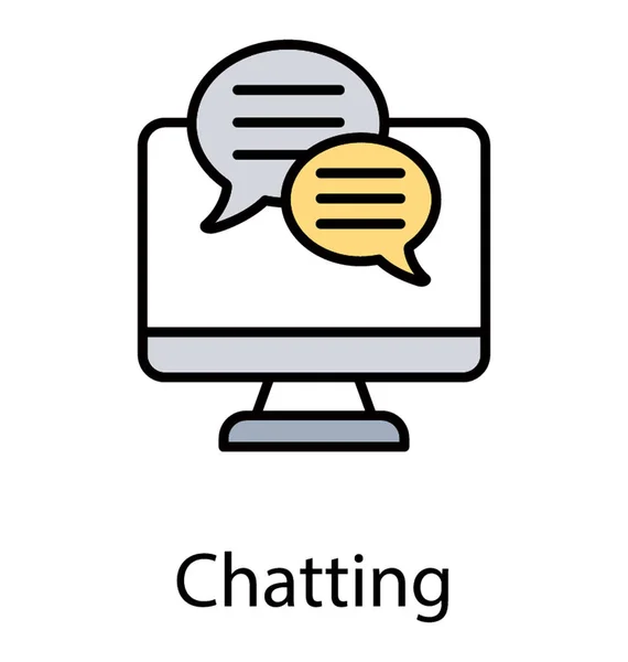 Οθόνη Οθόνη Ένδειξη Φυσαλίδες Συνομιλίας Online Chatting Εικονίδιο — Διανυσματικό Αρχείο