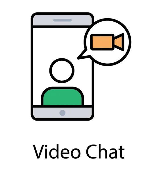 Avatar Osoby Ekranie Telefonu Kamery Wideo Znak Reprezentujący Aplikacji Rozmowy — Wektor stockowy