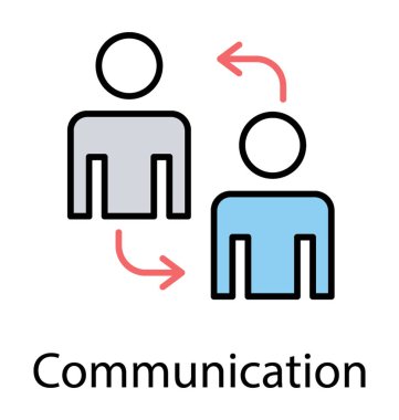 İki kişiyle iletişim temsil eden oklar