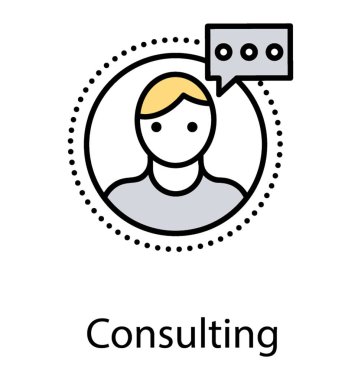 Konuşma balonu, konuşan düz simgesi adam