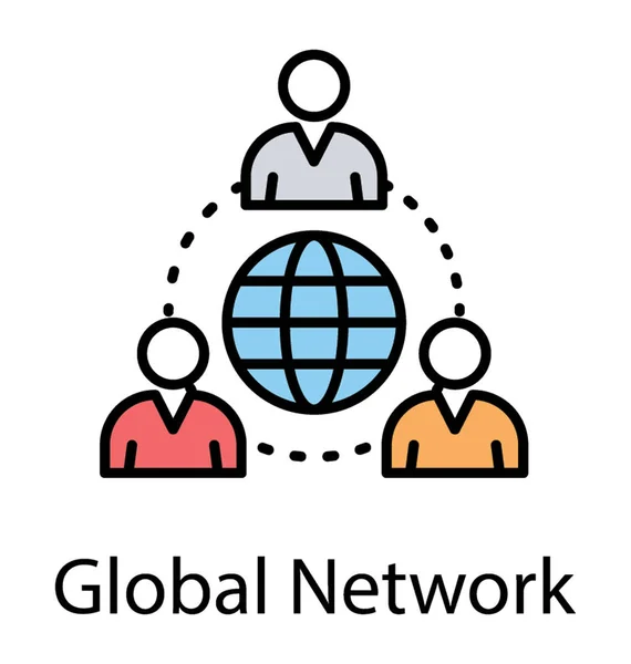 グローバル社会 社会のネットワーク経由で接続している人 — ストックベクタ