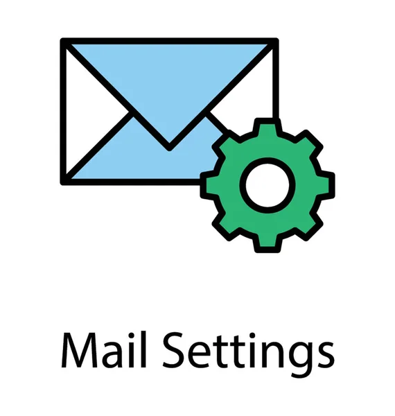 Umschlag Mit Zahnrad Das Icon Für Mail Einstellungen Zusammenhält — Stockvektor