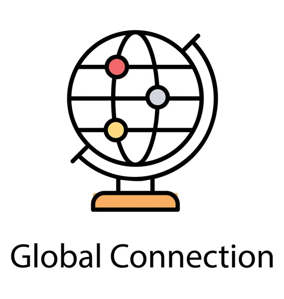 Globe Kapcsolatokat Szimbolizáló Globális Hálózata — Stock Vector