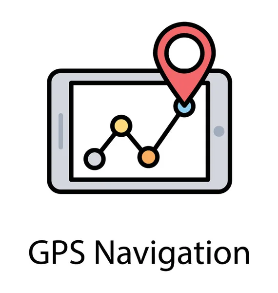 Konum Işaretçisi Izleme Rotası Gps Navigasyon Kavramı Sunulması Ile Hareket — Stok Vektör