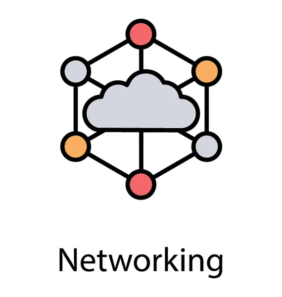 Compartilhamento Rede Computação Nuvem Serviço Compartilhamento Nuvem — Vetor de Stock