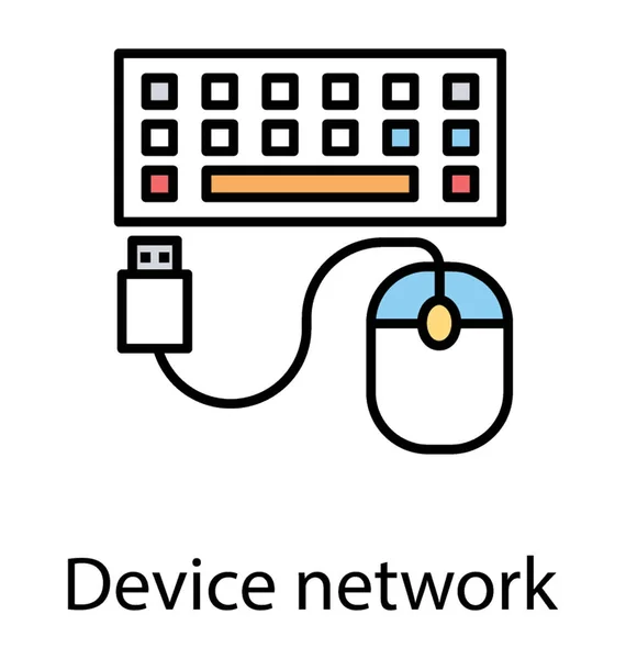 Teclado Del Ratón Del Ordenador Icono Del Concepto Red Del — Archivo Imágenes Vectoriales