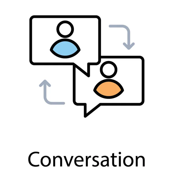 Zwei Personen Mit Online Chat Online Konversation Und Kommunikations Icon — Stockvektor