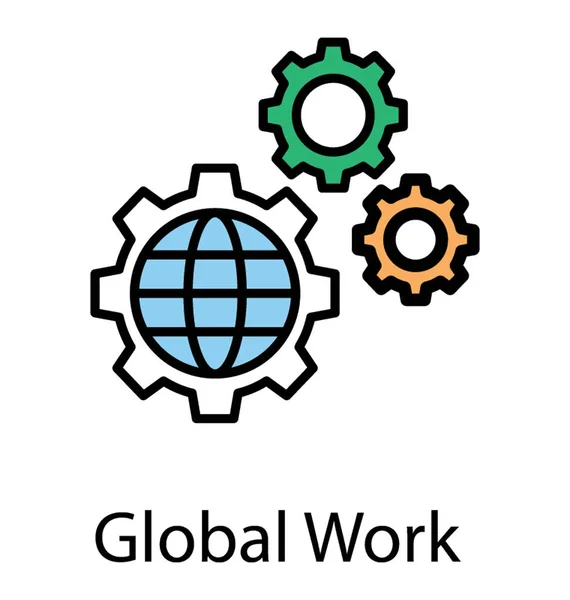 Világon Belül Cog Conceptualising Globális Megoldások — Stock Vector