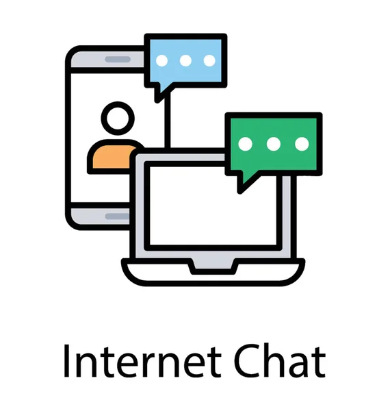 Smart Devices Laptop Und Smartphone Mit Chat Blasen Internet Chat — Stockvektor