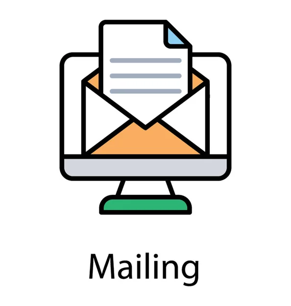 Diseño Icono Plano Email Marketing — Archivo Imágenes Vectoriales