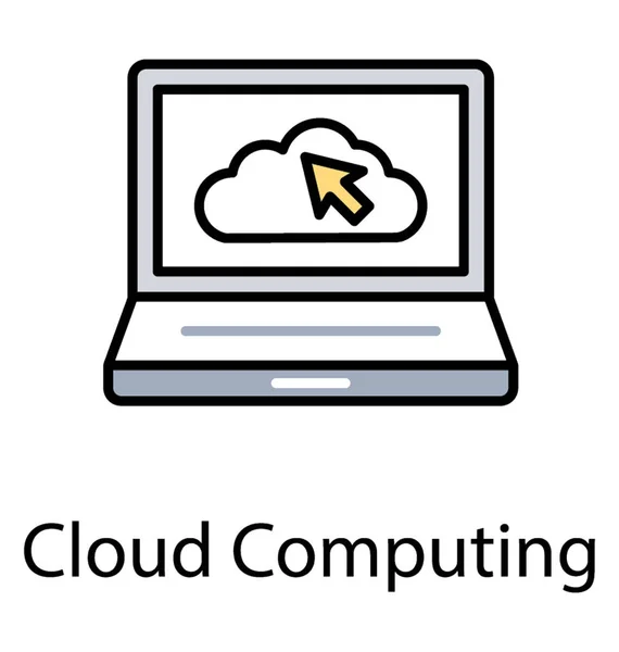 Cloud Computing Auf Dem Laptop Bildschirm Cloud Sharing Service Symbol — Stockvektor