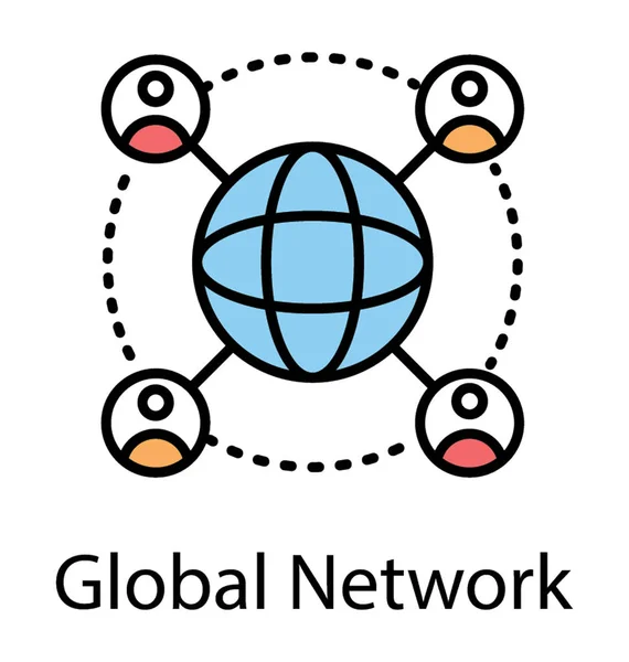 People Connected Social Network Global Social Community — Stock Vector