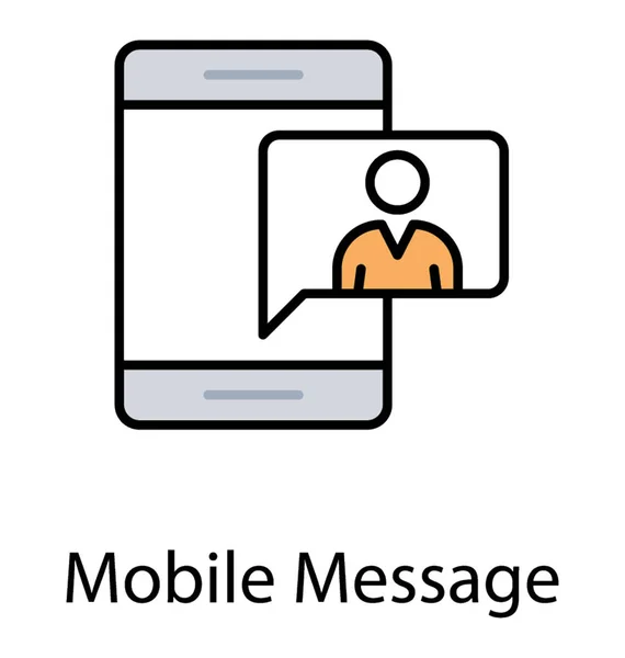 Une Personne Ayant Bulle Chat Sur Écran Mobile Icône Chat — Image vectorielle