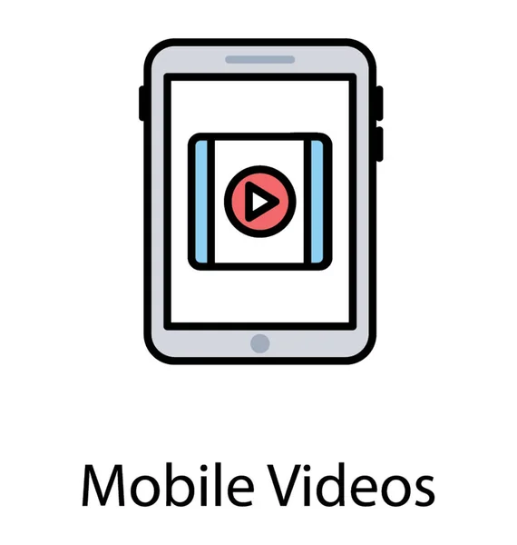 Play Zeichen Auf Dem Mobilen Bildschirm Video Marketing Symbol Bieten — Stockvektor