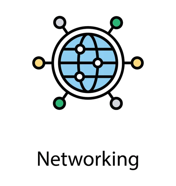 グローバル ネットワークのフラット アイコン デザイン — ストックベクタ