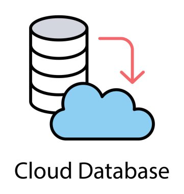 Bulut sunucu raf için ok, bulut sunucu barındırma düz vektör simgesi ile bağlı bilgisayar 