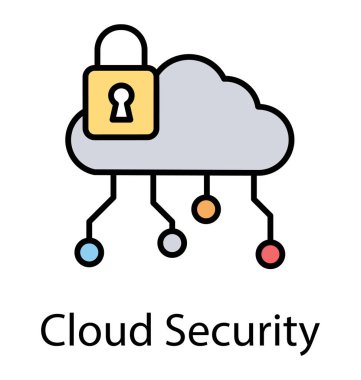 Bulut ağınızın bütünlüğünü temsil eden düz simge 