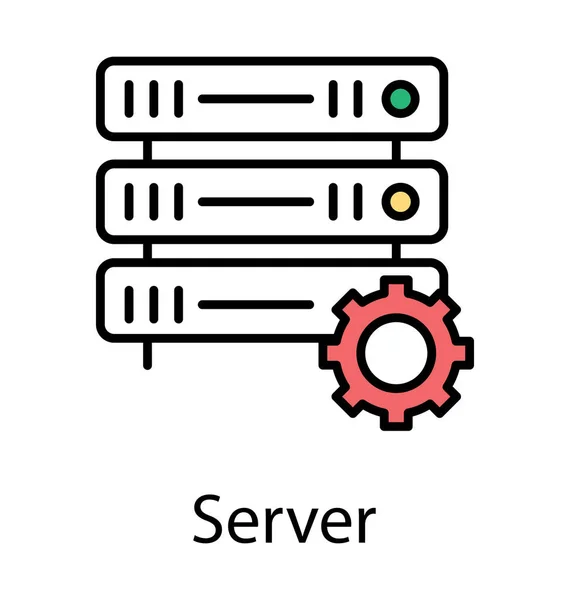 Base Datos Del Servidor Con Engranaje Configuración Del Servidor — Vector de stock