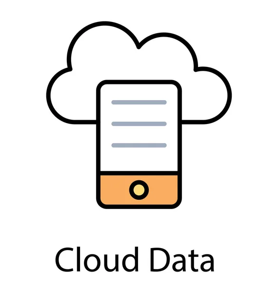 Mobil Mit Cloud Computing Mobiles Cloud Drive Symbol — Stockvektor