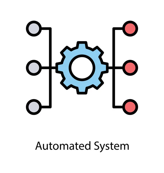Lapos Ikonra Design Automatizált Megoldás Diagram — Stock Vector