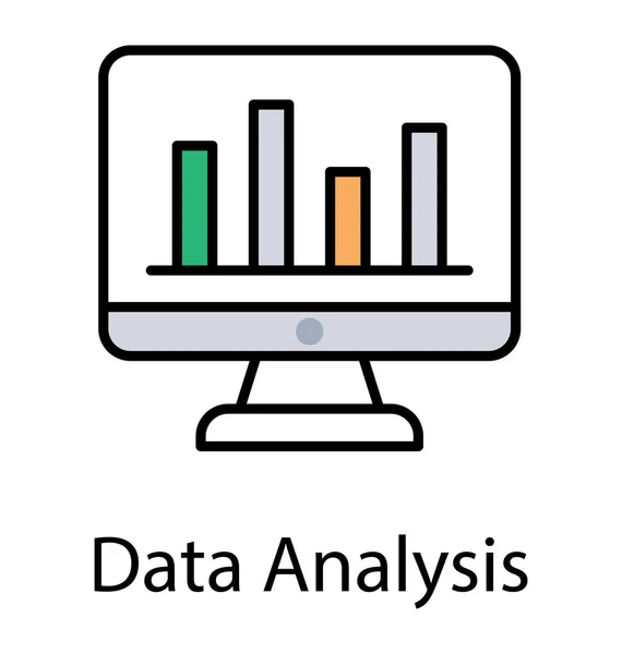 Pantalla Computadora Que Muestra Algunas Interpretaciones Gráficas Para Denotar Icono — Vector de stock