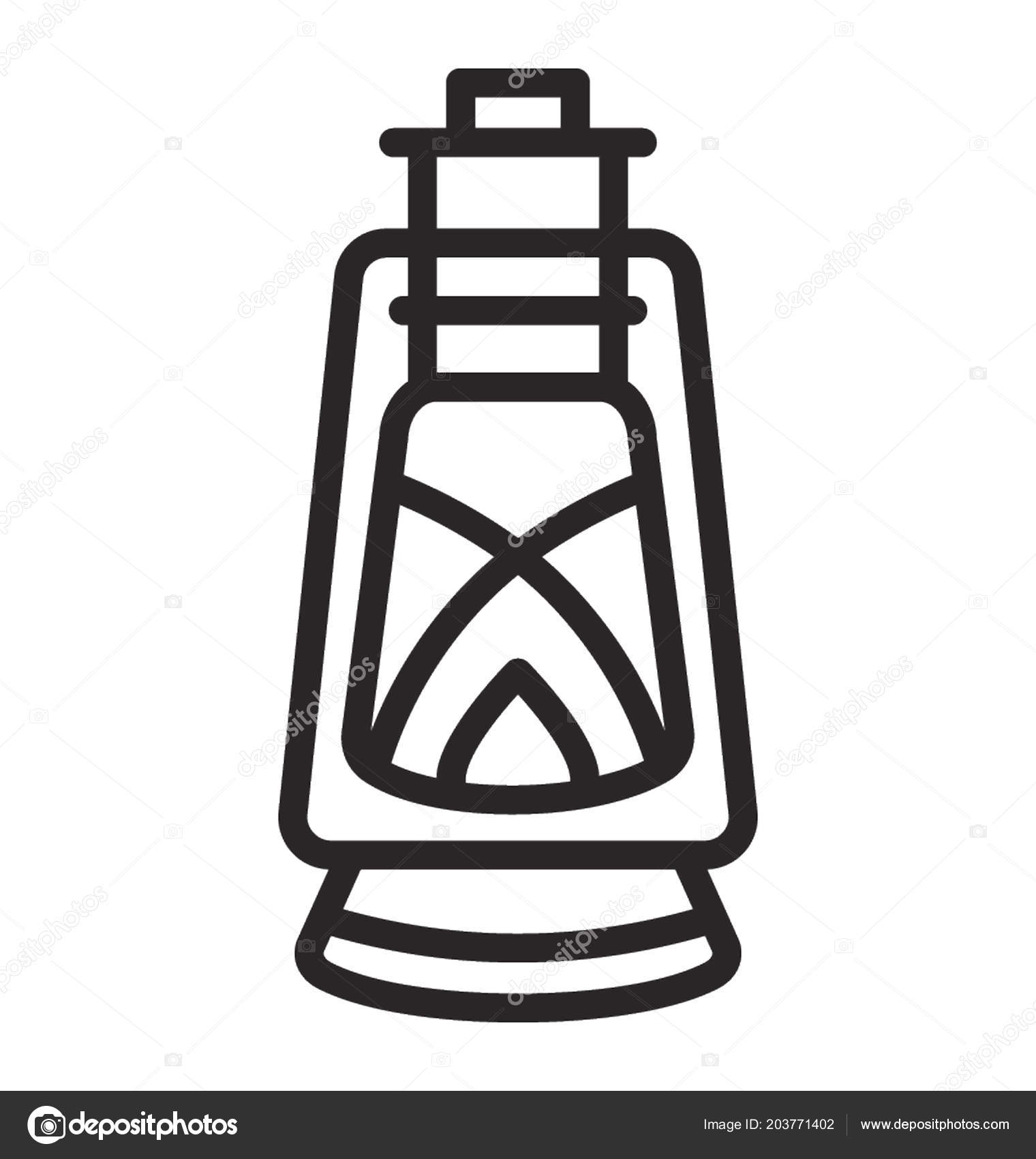 Antique Fire Light Tool Lighted Fuel Stock Vector