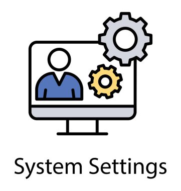Monitör ekran çarkları ile insan avatar, online teknik destek
