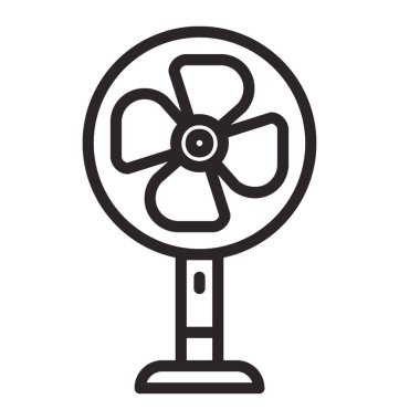 Yaz aylarında hava akımı için kullanılan kanatlı ayakta vantilatör 