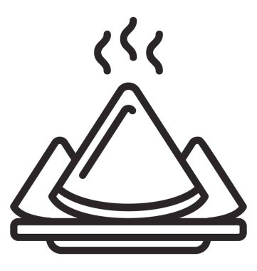 Sıcak ve baharatlı geleneksel gıda üçgen şeklinde samosas kavramsallaştırma dosyalama ile doldurulmuş 