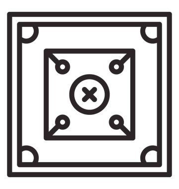 Oyun tahtası üzerinde köşegenleri karambol kurulu temsil eden dört delikli bir kare şeklinde 