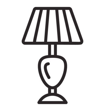 Gölgeli bir lamba ampul içinde masa lambası temsil eden ile 