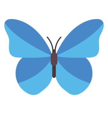 Bahçe böcek renkli mavi Morfo kelebek simgesi grafiklerini çizerek tasvir 