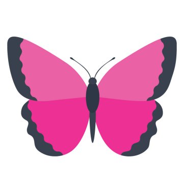 Doğal ve göz cazip simgesi pembe siyah kenarlar ile hassas tonlar, pembe Morfo kelebek için bir simge 