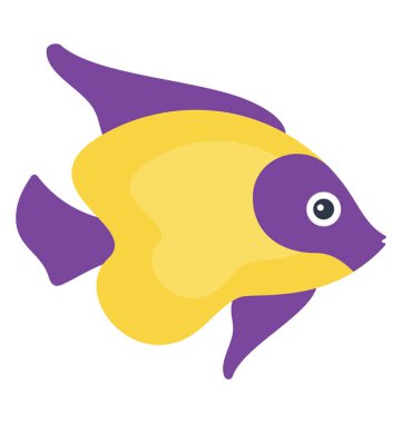 Atlas Okyanusu'nda, Kraliçe angelfish simgesi bulunan bir deniz fener balığı 