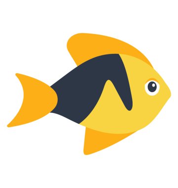 Tatlı su tropikal ram Çiklit balığı vektör simgesi tasarım 