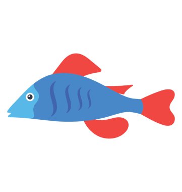 Tatlı su habitatları Güneydoğu Asya'da rasboras vektör simge düz.