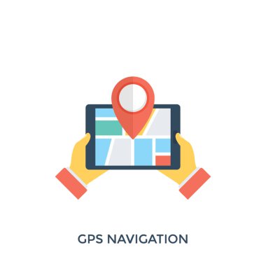 Handheld smartphone gps gösteren harita ve yer işareti ile 