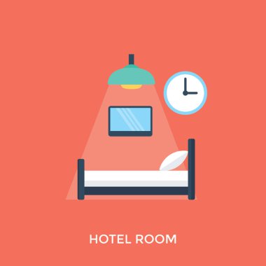 Lcd, saat ve rahat yatak otel odasında resmeden bir fantezi ve mobilyalı Oda 