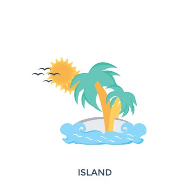 Hindistan cevizi ağacı Cennet Adası resmeden bir kıyı bölgesinde büyüleyici bir görünüm 