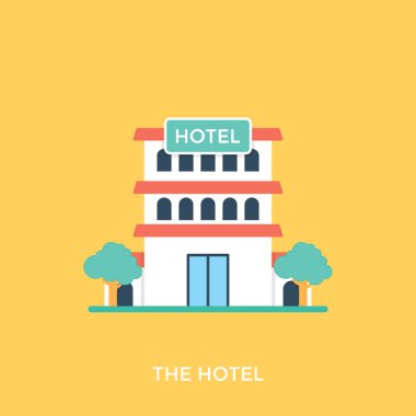 Çok katlı uzun ve güzel Binası otel konsepti veren lüks bir yerde 