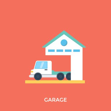 Araba garajda park etmiş bir araba