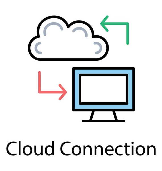 Cloud Computing Ügyfél Szerverek Nagy Adatokat Vagy Felhő Kapcsolat Ikon — Stock Vector