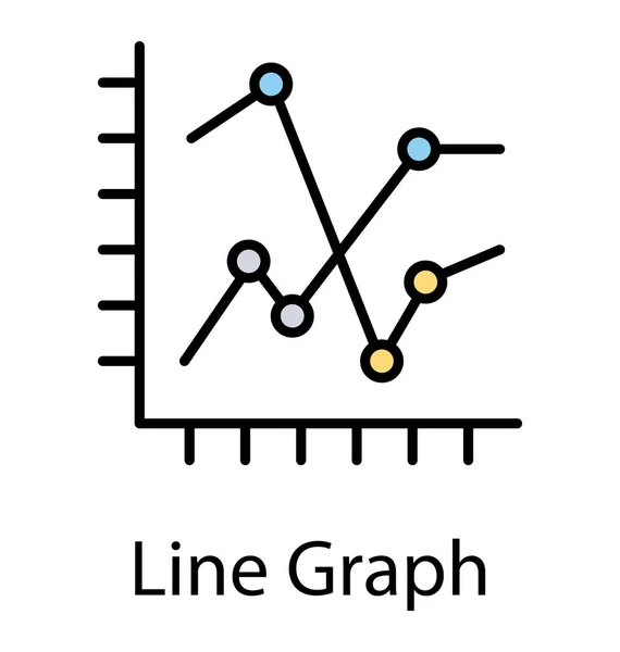Two trending graph lines showing some graphical interpretations to denote an icon for line graph