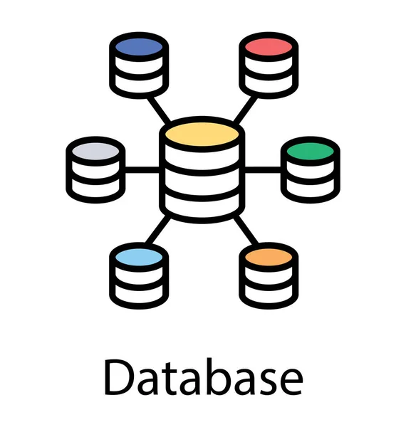 Diseño Plano Del Diagrama Del Almacén Datos — Vector de stock